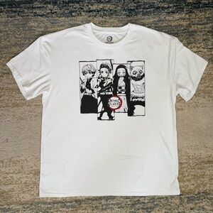 Demon Slayer Anime Manga Adult Short Sleeve White Tee T-Shirt